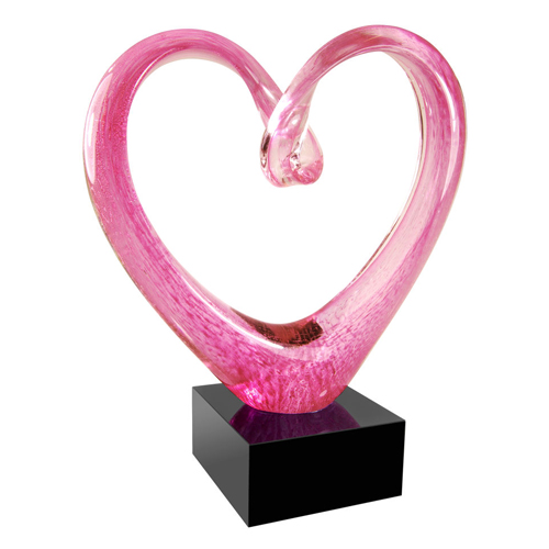 Pink Heart Glass Award