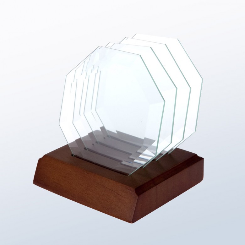 Octagon Glass Coaster Set