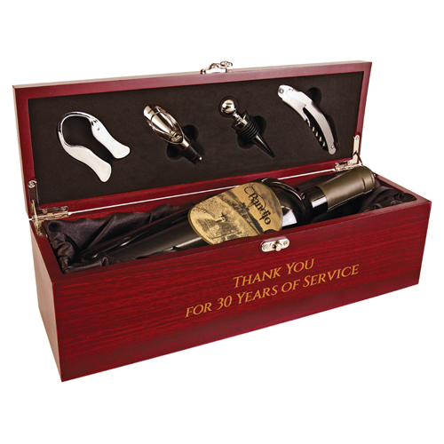 Wine Box with Tools in Rosewood Finish